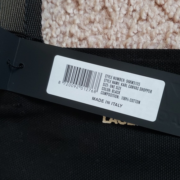 NWT Karl Lagerfeld Tote Bag Karl Lagerfeld Motif on Front AND Back! Tote Bag - Picture 3 of 16